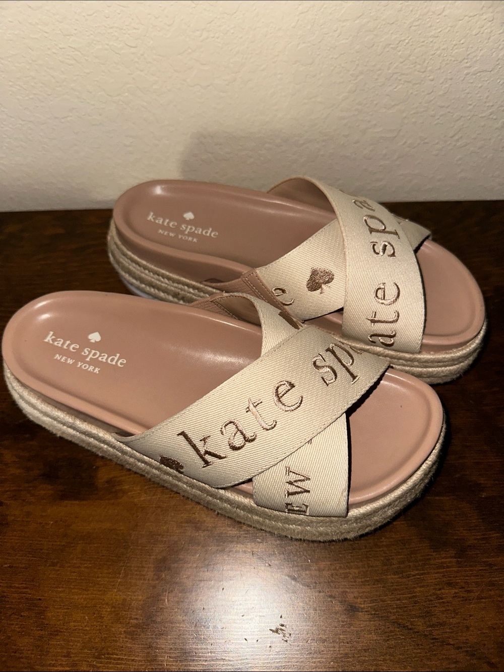 kate spade Cream Crossband Espadrille Slides - Picture 4 of 4
